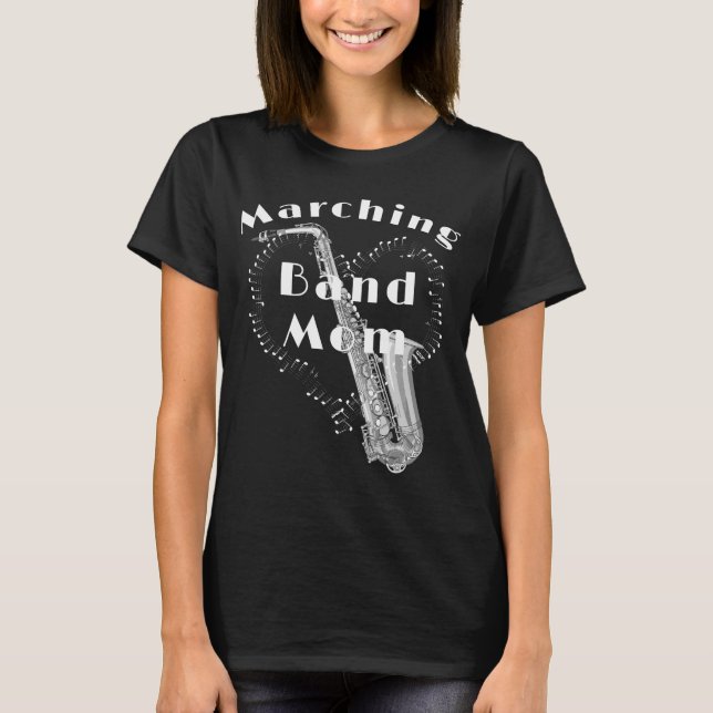 T-shirt Mère de la bande marching saxophone amusante (Devant)