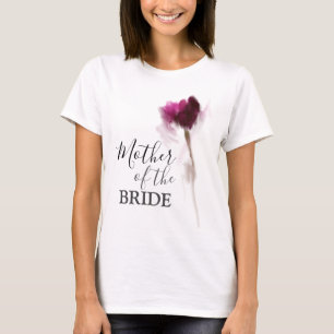 T-shirt "MÈRE DE LA BRIDE"   Bourgogne Tulip Floral 