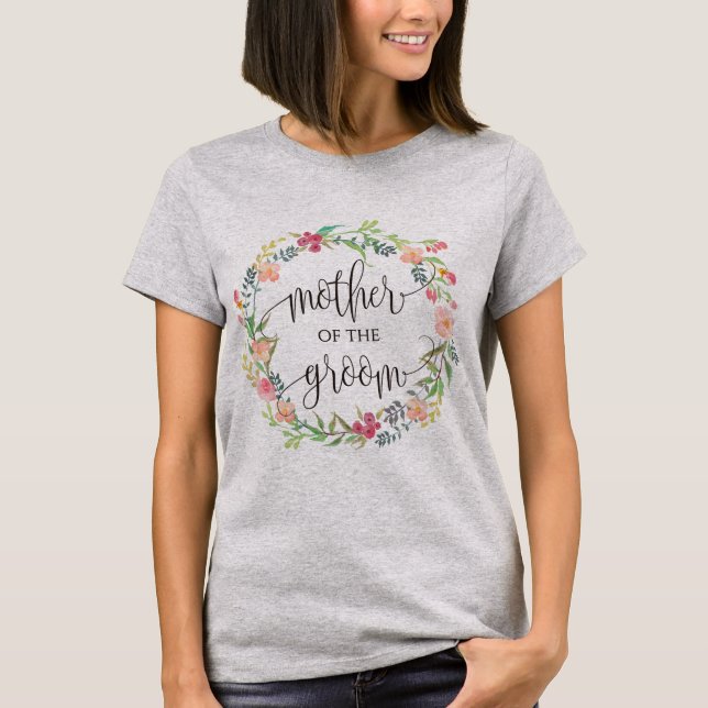 T-shirt mère de la couronne fleurie du marié -5 (Devant)