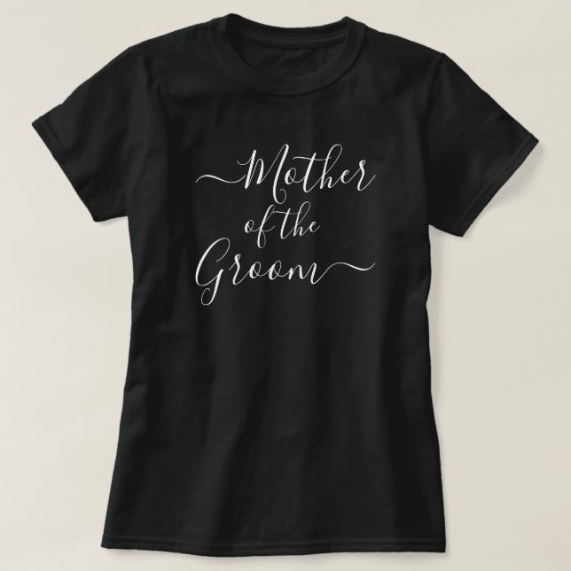 T-shirt Mère de la Groom fête de mariage script moderne (Design devant)