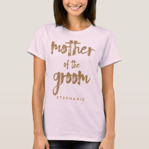 T-shirt Mère de la Groom Gold Parties scintillant de maria