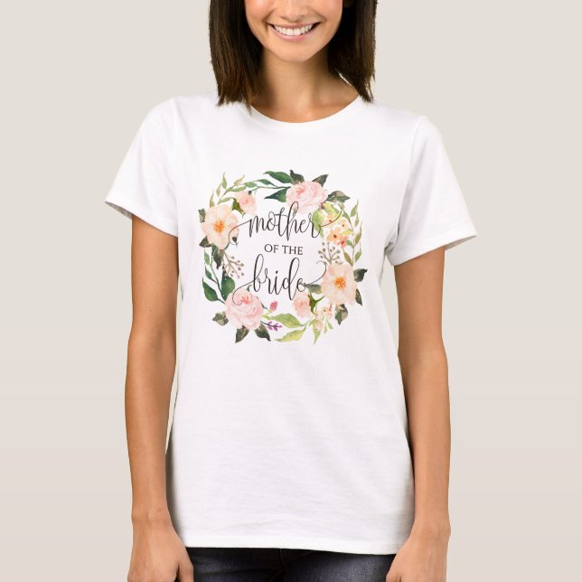 T-shirt mère de la mariée couronne florale -4 (Devant)