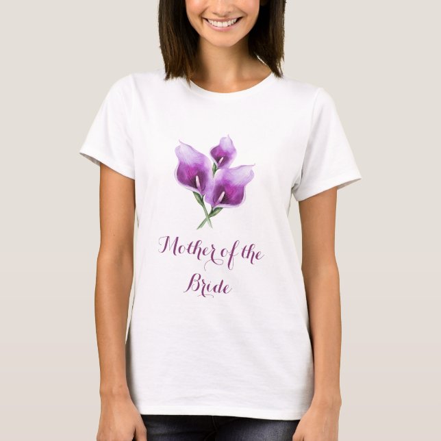 T-shirt Mère de la mariée Floral Purple Calla Lily (Devant)