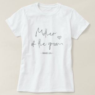 T-shirt Mère de la mariée   mariage et coeur