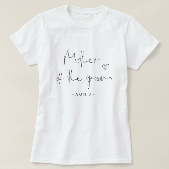 T-shirt Mère de la mariée | mariage et coeur (Design devant)