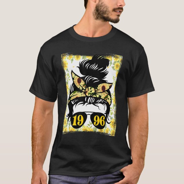 T-shirt Mère De Tournesol Née En 1996 Jardin D'Anniversair (Devant)