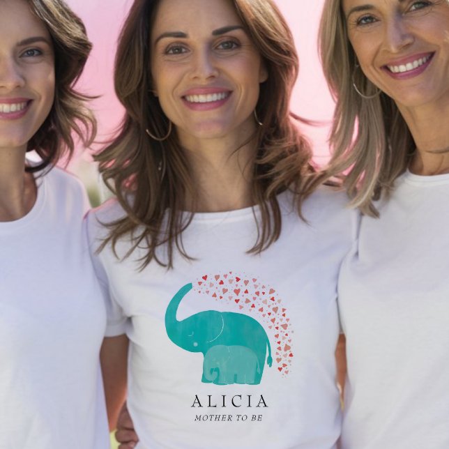 T-shirt Mère Eléphant et Baby shower de veau Personnalisé (Créateur téléchargé)