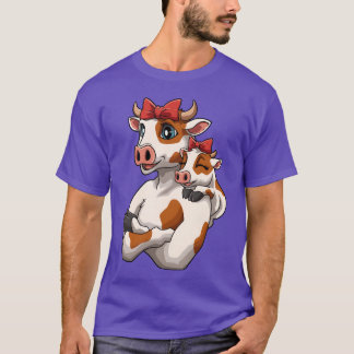 T-shirt Mère Enfant Vache Calf Petit Veau pour maman et am