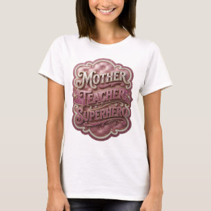 T-shirt Mère enseignante super-héroïne Gold Snappy