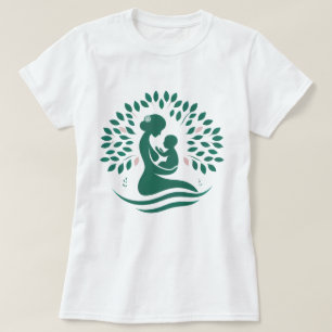 T-shirt Mère et bébé Arbre Silhouette Naissance, Cadeau