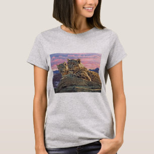 T-shirt Mère et CUB de léopard de neige -