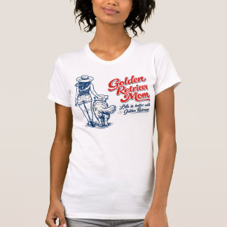 T-shirt Mère Golden Retriever Rétro Vintage Promenade de C