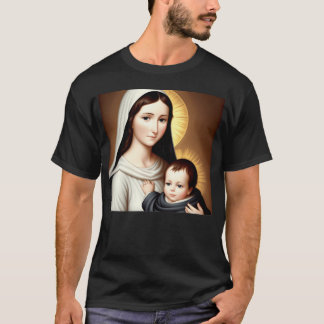 T-shirt Mère Marie et Bébé Jésus rétro
