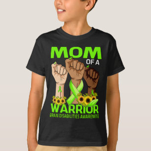 T-shirt Mère Mère D'Un Guerrier Handicap Cerveau Sensibili