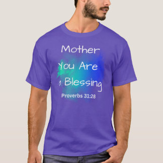 T-shirt "Mère, tu es une bénédiction" et vers biblique