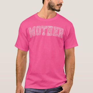 T-shirt Mère Varsity Lettres Patinées rose