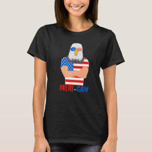 T-shirt Meri Caw Cool Bald Eagle Patriotique 4 juillet Hom