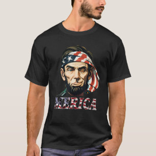 T-shirt Merica 4 juillet Fête nationale Abraham Lincoln 5