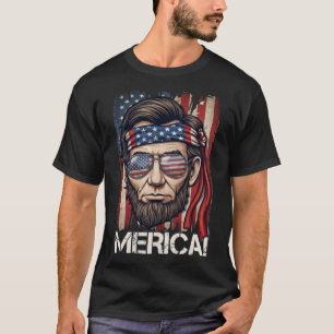 T-shirt Merica ! Abraham Lincoln patriote