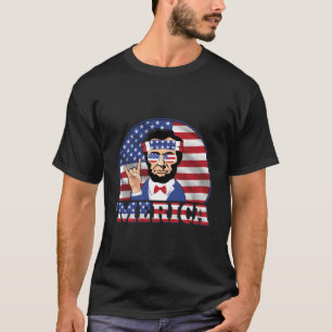 T-shirt Merica Abraham Lincoln Patriotique Amérique Drapea