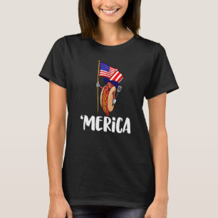 T-shirt Merica American Flag Frog Femmes Frog Love 7