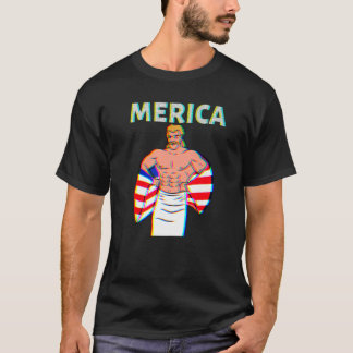 T-shirt Merica American Mullet Business In Front Party In