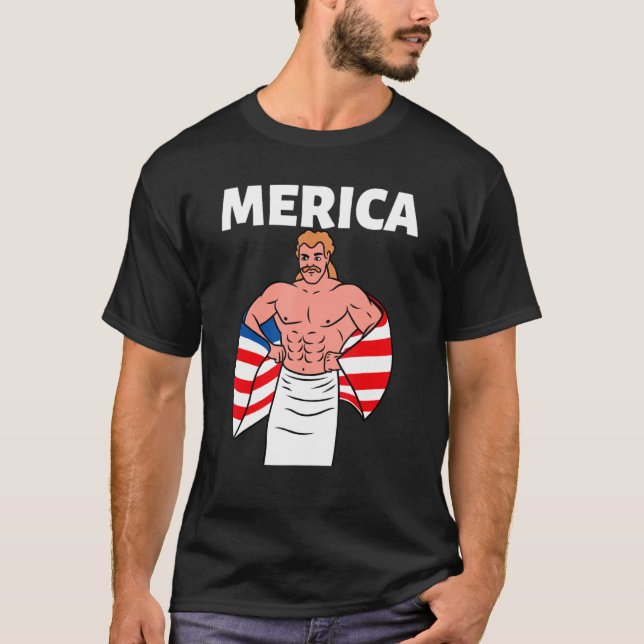 T-shirt Merica American Mullet Business In Front Party In  (Devant)