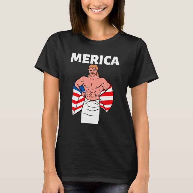 T-shirt Merica American Mullet Business In Front Party In  (Devant)