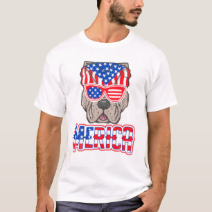 T-shirt Merica Cane Corso Dog Pitbull USA Drapeau Pitbull