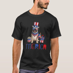 T-shirt Merica Carlin drapeau américain Sunglass Amoureux