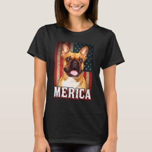 T-shirt Merica Chien Chien Chien Français Drapeau Américai