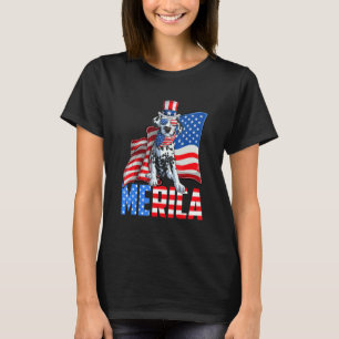 T-shirt Merica Dalmatien 4 Juillet Américain Drapeau Usa D
