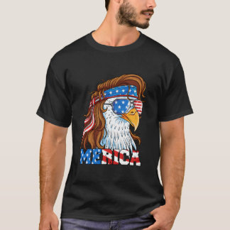 T-shirt Merica Eagle Mullet 4Th Of July American Flag Usa 