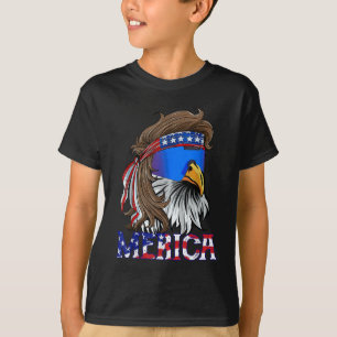 T-shirt Merica Eagle Mullet Drapeau Américain États-Unis H