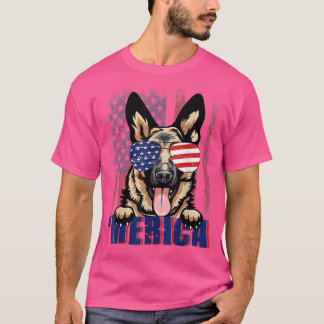 T-shirt Merica German Shepherd visite le 4 Juillet Memoria