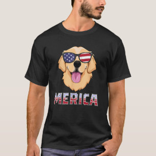 T-shirt Merica Golden Retriever T shirt pour hommes Amériq