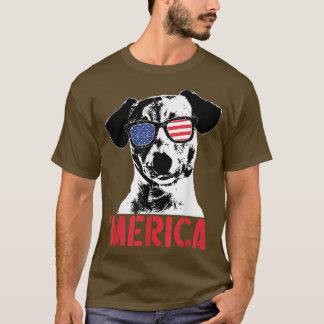 T-shirt Merica Jack Russell Terrier US Flag Sunglasses 4th