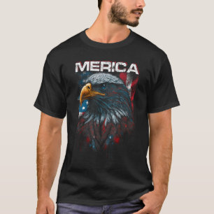 T-shirt Merica Patriotic USA Aigle De Liberté 4 juillet