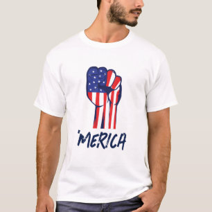 T-shirt "'MERICA" Poing Levée Patriotique Graphi