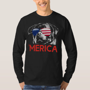 T-shirt Merica Rottweiler Drapeau Américain 4e de