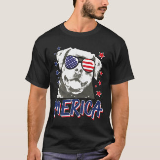 T-shirt Merica Rottweilers Chien 4 juillet États-Unis cade