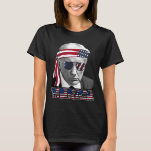 T-shirt Merica Trump 4 juillet heureux Trump Drapeau améri