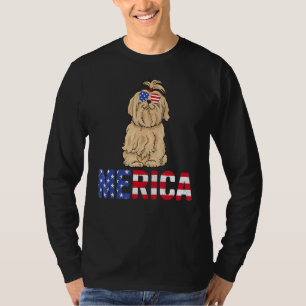 T-shirt Merica Usa Drapeau Maltais Chien Lunettes de solei
