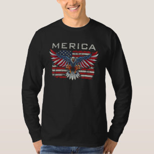 T-shirt Merica USA Patriotique Aigle Drapeau Américain 4 J