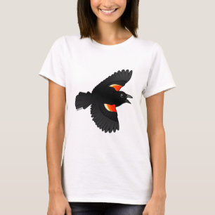 T-shirt Merle à ailes rouges volant
