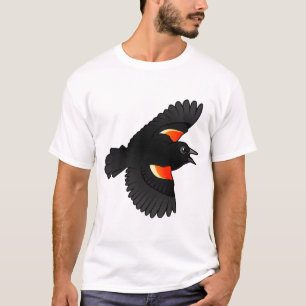 T-shirt Merle à ailes rouges volant