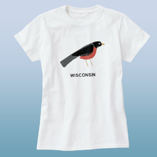 T-shirt Merle américain Art Wisconsin Texte personnalisé
