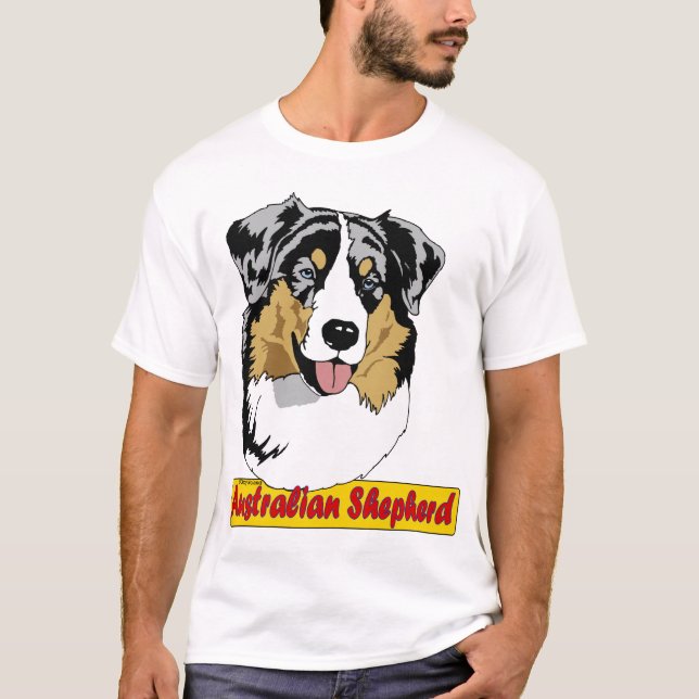 T-shirt Merle australien de bleu de berger (Devant)