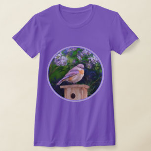 T-shirt Merlebleu de l'Est dans la Neige - Photographie Or