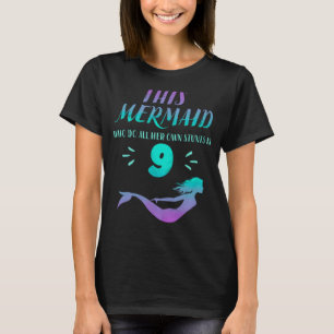 T-shirt Mermaid Anniversaire Cette Sirène fête ses 9 ans D